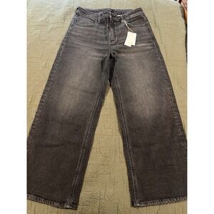 Quince Women's Wide‎ Leg Cropped Jeans Black Size 31 NWT
